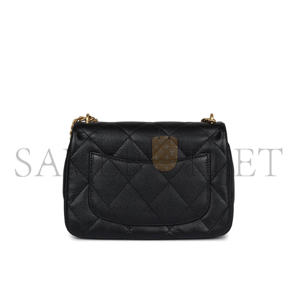 Ch*el caviar quilted mini sweetheart flap black (20*14*8cm)
